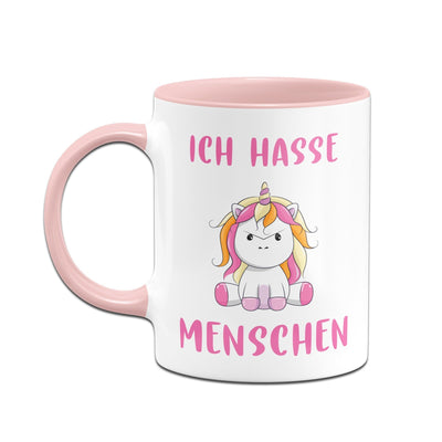 Bild: Tasse - Ich hasse Menschen mit Einhorn - Zornhorn Geschenkidee