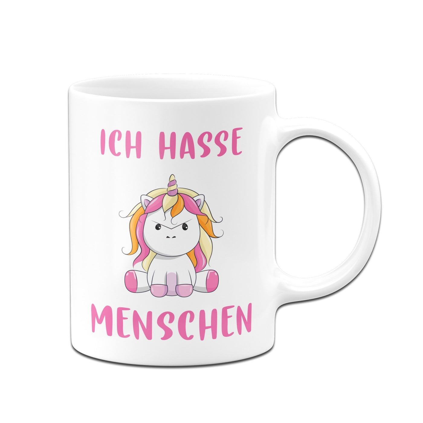 Bild: Tasse - Ich hasse Menschen mit Einhorn - Zornhorn Geschenkidee