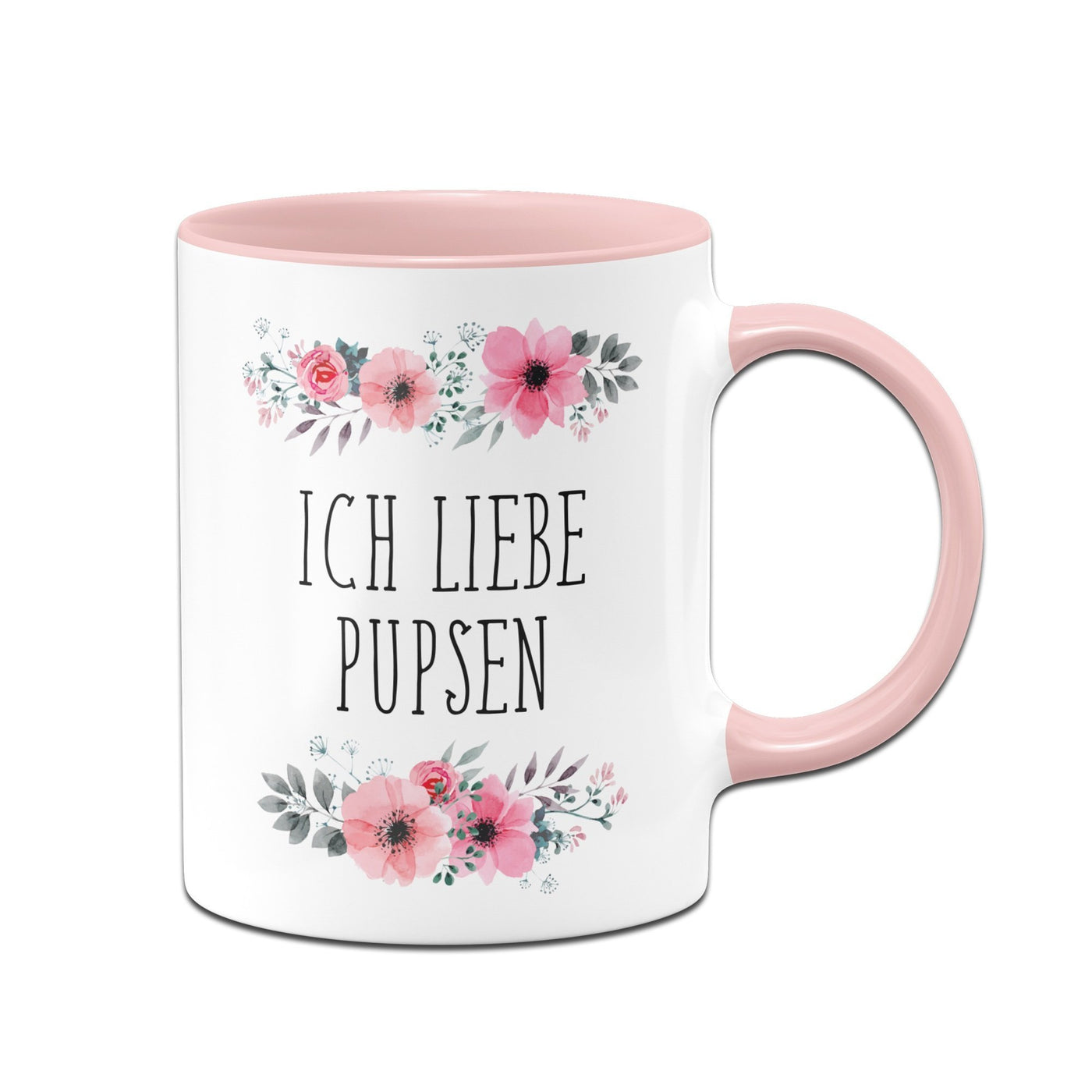 Bild: Tasse - Ich liebe Pupsen - blumig Geschenkidee