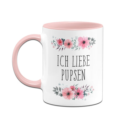 Bild: Tasse - Ich liebe Pupsen - blumig Geschenkidee