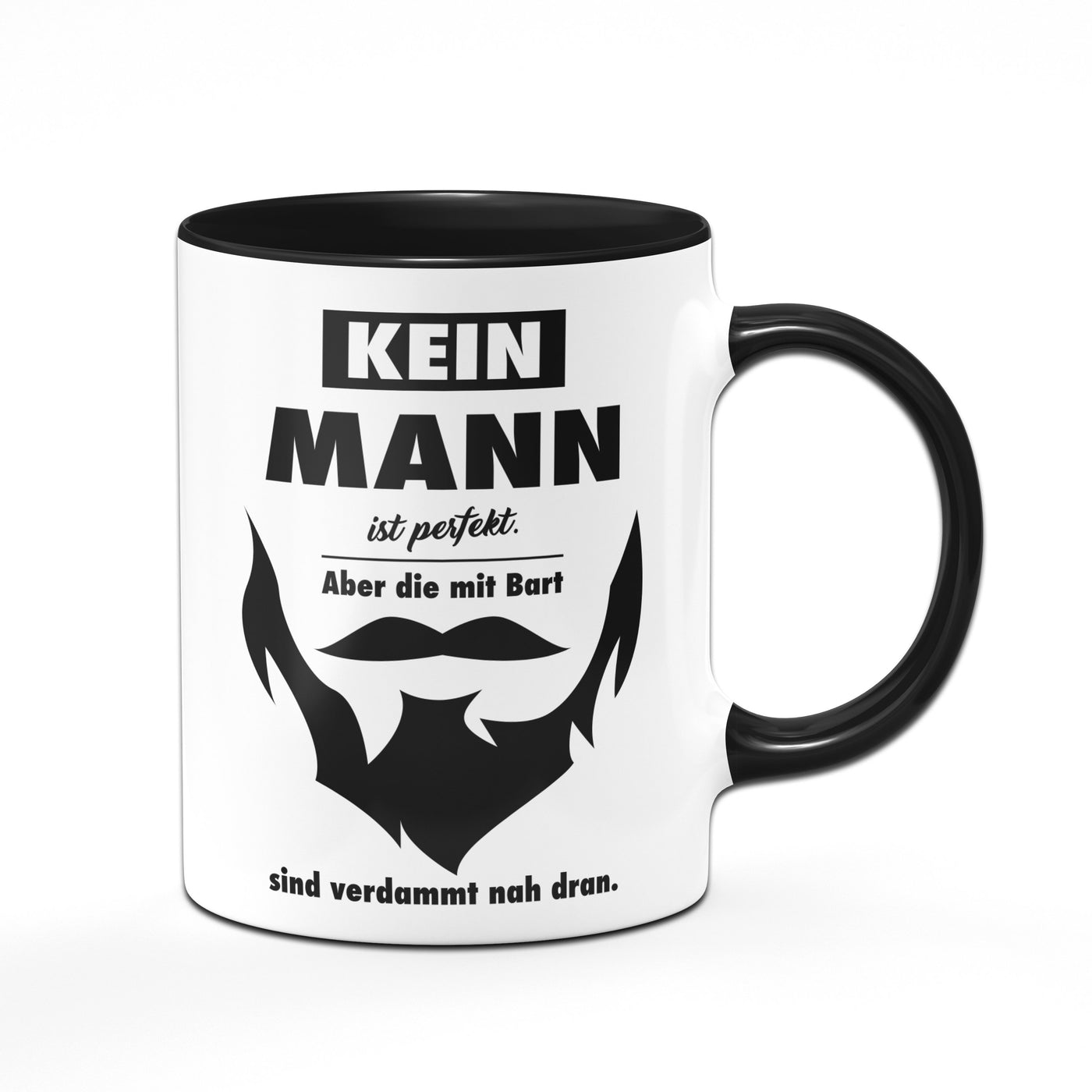 Bild: Tasse - Kein Mann ist perfekt, aber die mit Bart Geschenkidee