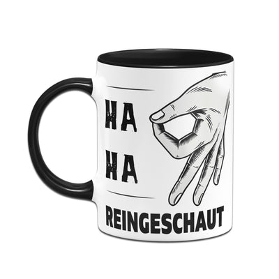 Bild: Tasse - Ha Ha Reingeschaut Geschenkidee