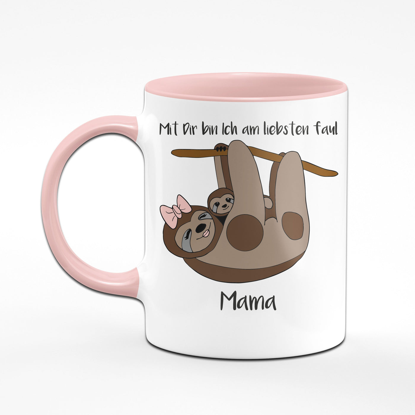 Bild: Tasse - Faultier Mama mit Dir bin ich am liebsten Faul Geschenkidee
