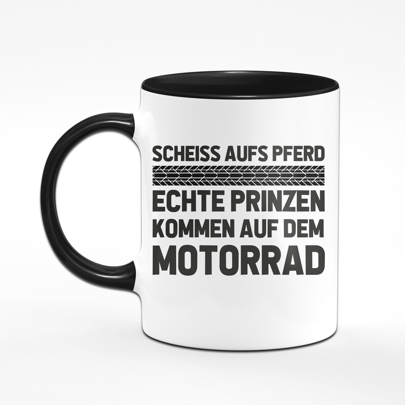 Bild: Motorrad Tasse - Scheiss aufs Pferd Geschenkidee