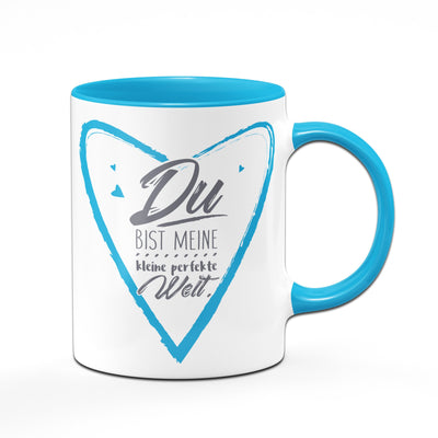 Bild: Tasse - Du bist meine perfekte Welt - blau Geschenkidee