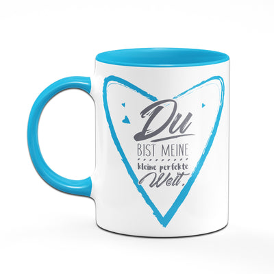 Bild: Tasse - Du bist meine perfekte Welt - blau Geschenkidee