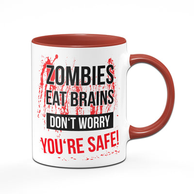 Bild: Tasse - Zombies eat brains - rot Geschenkidee