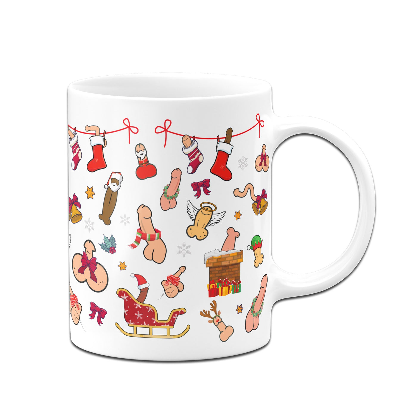 Bild: Tasse - Weihnachten mit Weihnachts-Penis-Pimmel (Rundumdruck) Geschenkidee