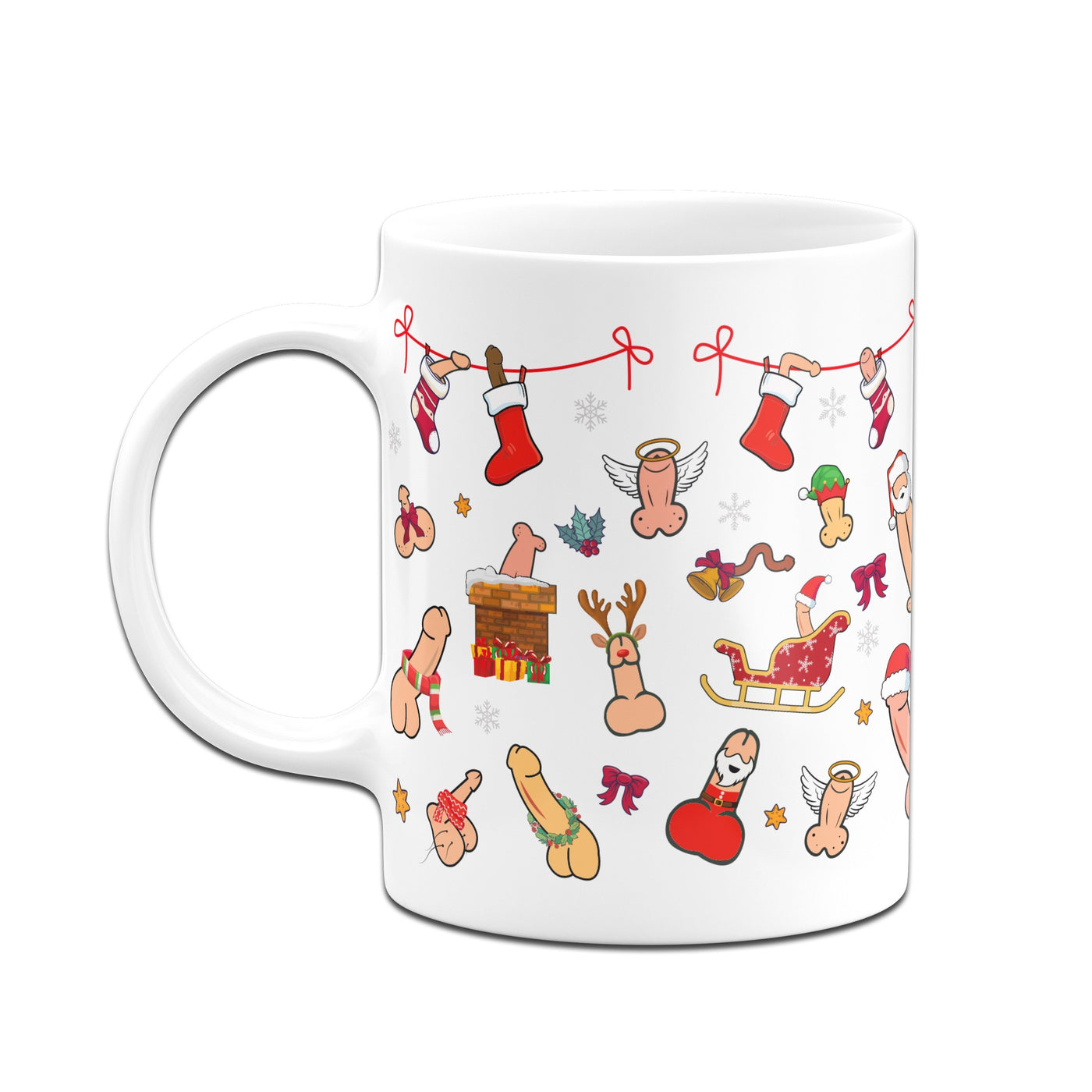 Bild: Tasse - Weihnachten mit Weihnachts-Penis-Pimmel (Rundumdruck) Geschenkidee