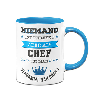 Bild: Tasse - Niemand ist perfekt, aber als Chef ist man verdammt nah dran! Geschenkidee