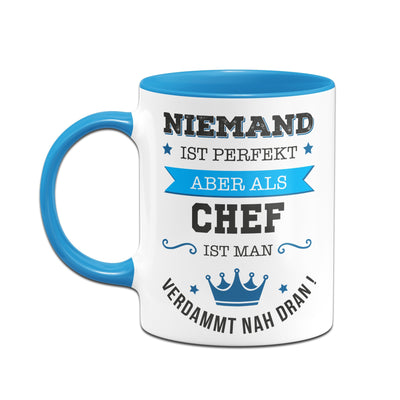 Bild: Tasse - Niemand ist perfekt, aber als Chef ist man verdammt nah dran! Geschenkidee